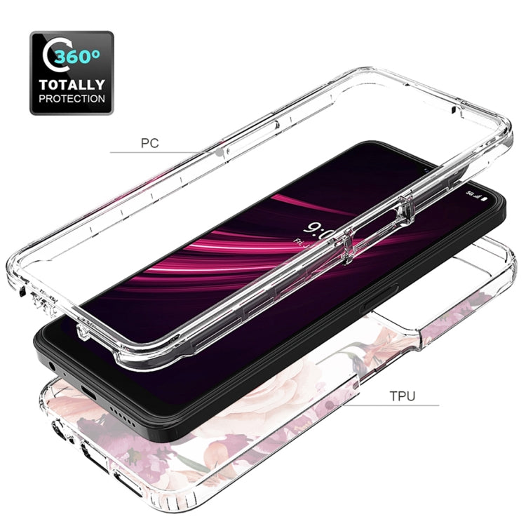 For T-Mobile Revvl Plus PC+TPU Transparent Painted Phone Case