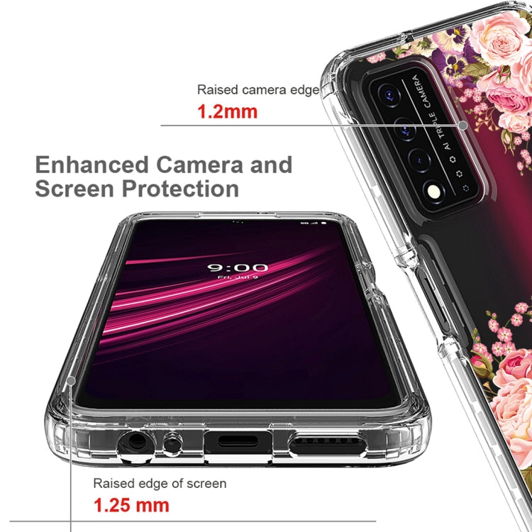 For T-Mobile Revvl Plus PC+TPU Transparent Painted Phone Case