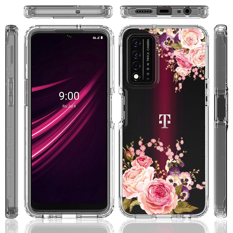 For T-Mobile Revvl Plus PC+TPU Transparent Painted Phone Case