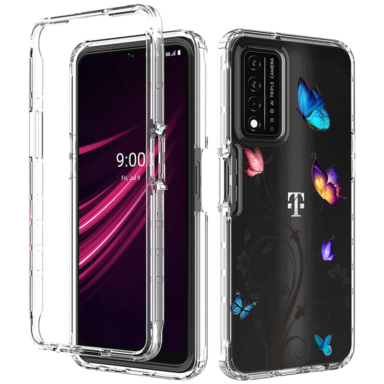 For T-Mobile Revvl Plus PC+TPU Transparent Painted Phone Case