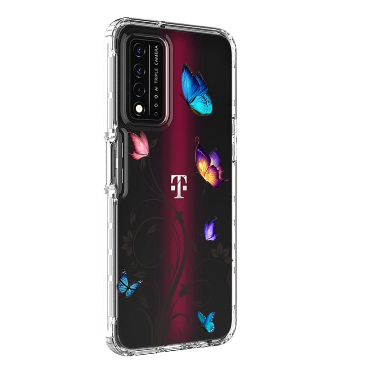 For T-Mobile Revvl Plus PC+TPU Transparent Painted Phone Case