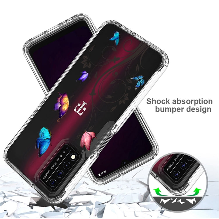 For T-Mobile Revvl Plus PC+TPU Transparent Painted Phone Case