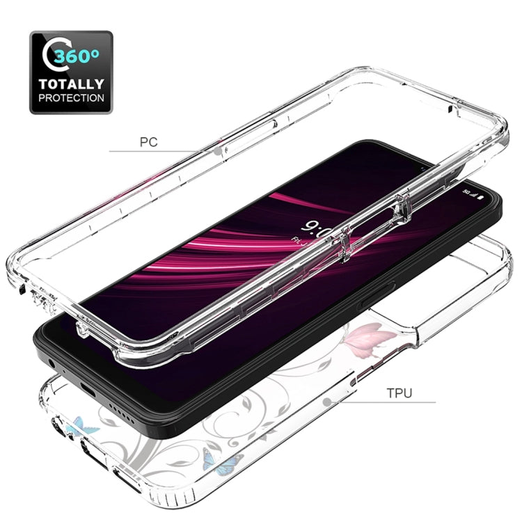 For T-Mobile Revvl Plus PC+TPU Transparent Painted Phone Case