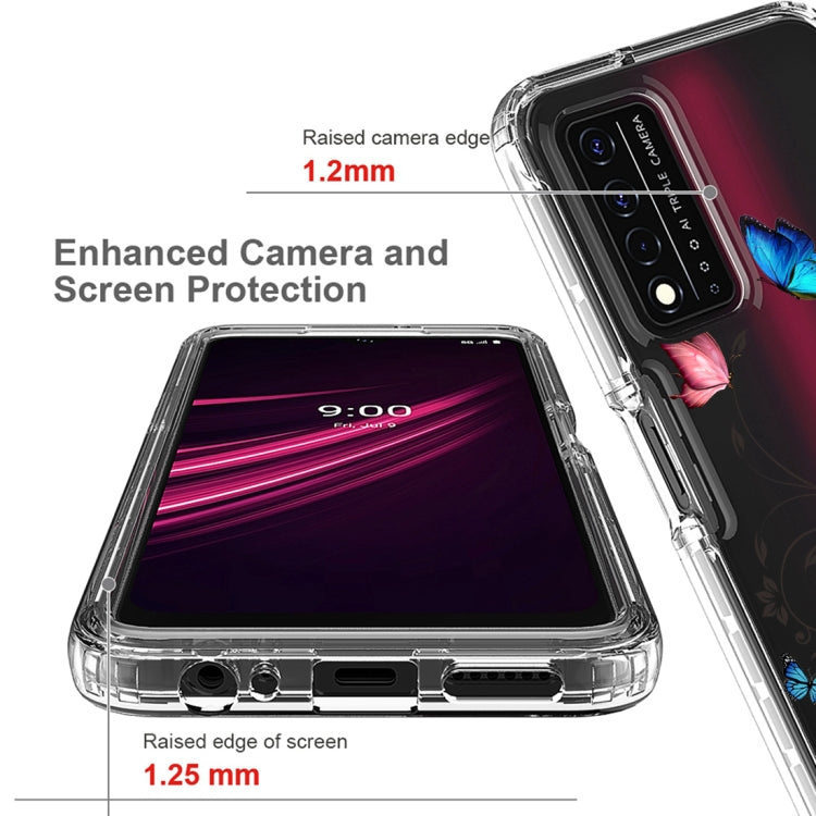 For T-Mobile Revvl Plus PC+TPU Transparent Painted Phone Case