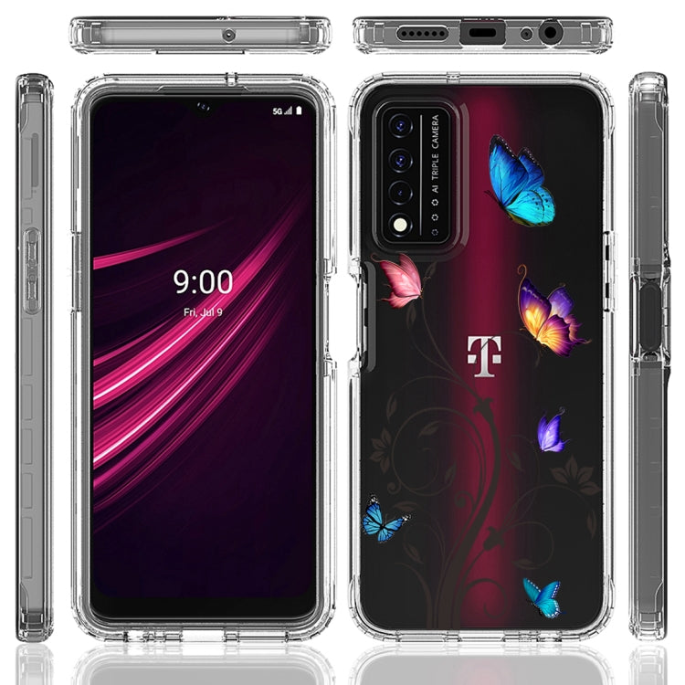 For T-Mobile Revvl Plus PC+TPU Transparent Painted Phone Case