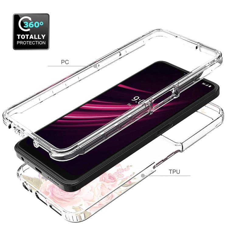 For T-Mobile Revvl Plus PC+TPU Transparent Painted Phone Case