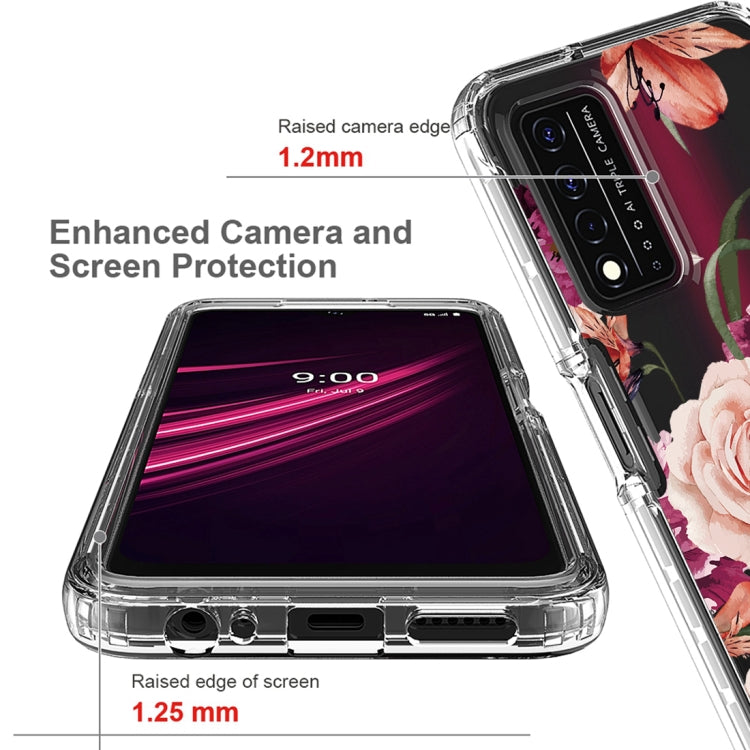 For T-Mobile Revvl Plus PC+TPU Transparent Painted Phone Case