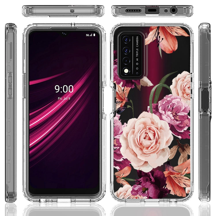 For T-Mobile Revvl Plus PC+TPU Transparent Painted Phone Case