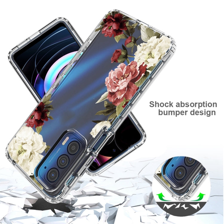 For Motorola Edge 2021 PC+TPU Transparent Painted Phone Case