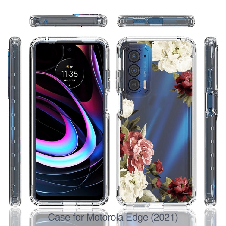 For Motorola Edge 2021 PC+TPU Transparent Painted Phone Case
