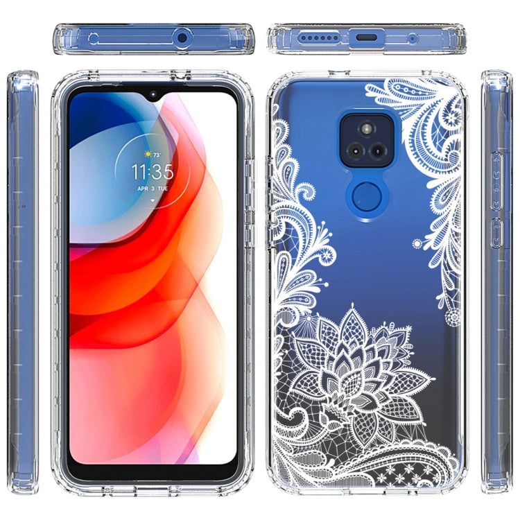 For Motorola Moto G Play PC+TPU Transparent Painted Phone Case