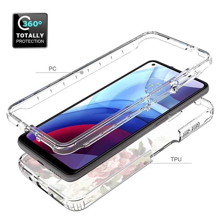 For Motorola Moto G Power 2021 PC+TPU Transparent Painted Phone Case