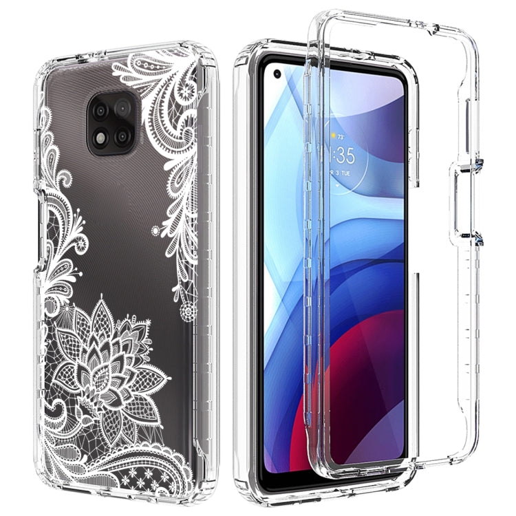 For Motorola Moto G Power 2021 PC+TPU Transparent Painted Phone Case