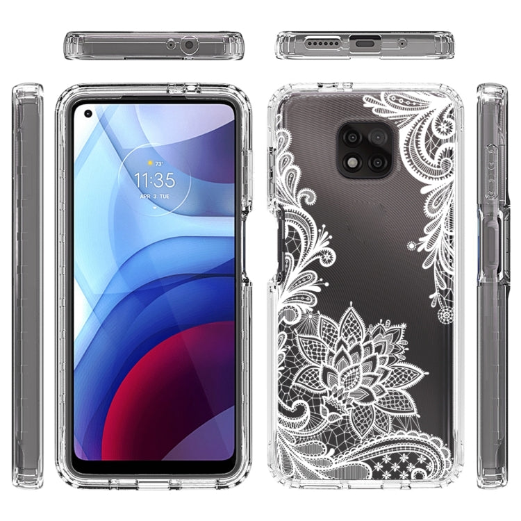 For Motorola Moto G Power 2021 PC+TPU Transparent Painted Phone Case