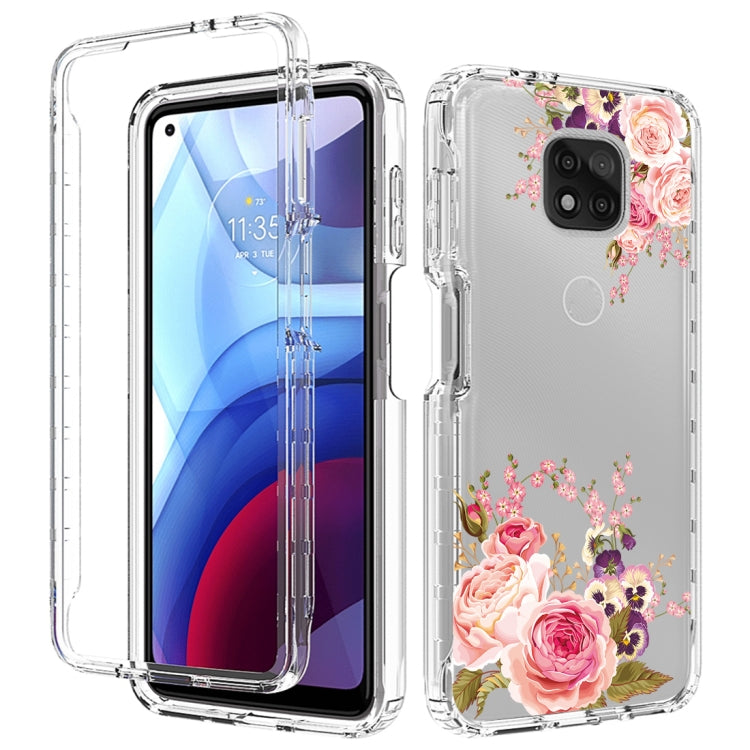 For Motorola Moto G Power 2021 PC+TPU Transparent Painted Phone Case