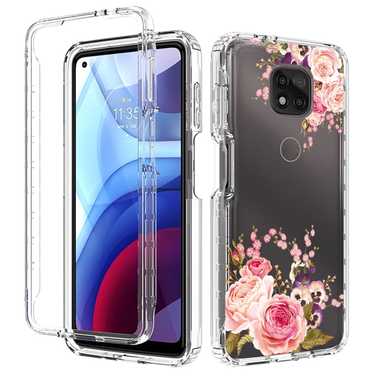 For Motorola Moto G Power 2021 PC+TPU Transparent Painted Phone Case
