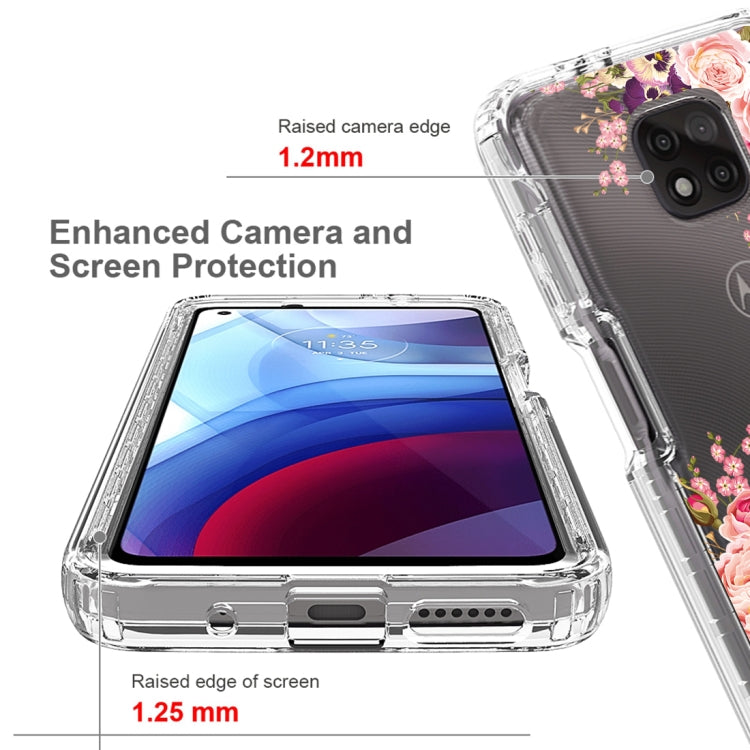 For Motorola Moto G Power 2021 PC+TPU Transparent Painted Phone Case