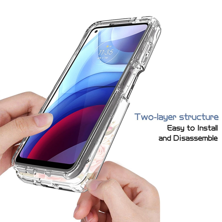 For Motorola Moto G Power 2021 PC+TPU Transparent Painted Phone Case