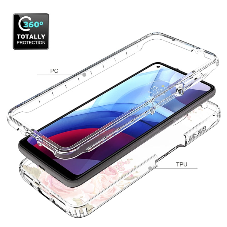 For Motorola Moto G Power 2021 PC+TPU Transparent Painted Phone Case