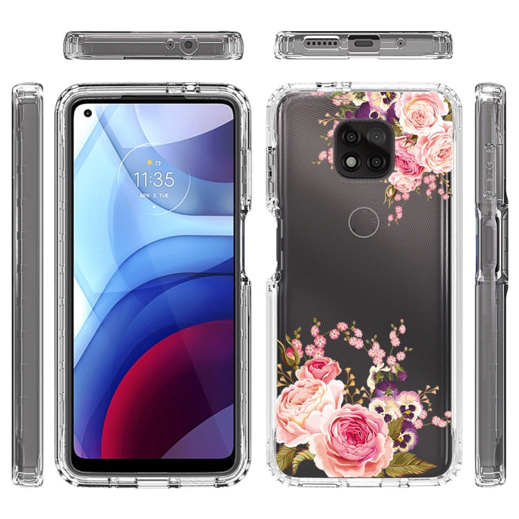 For Motorola Moto G Power 2021 PC+TPU Transparent Painted Phone Case