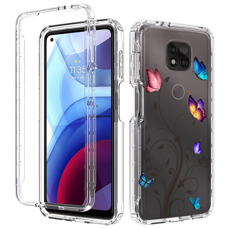 For Motorola Moto G Power 2021 PC+TPU Transparent Painted Phone Case