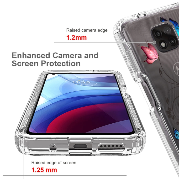 For Motorola Moto G Power 2021 PC+TPU Transparent Painted Phone Case
