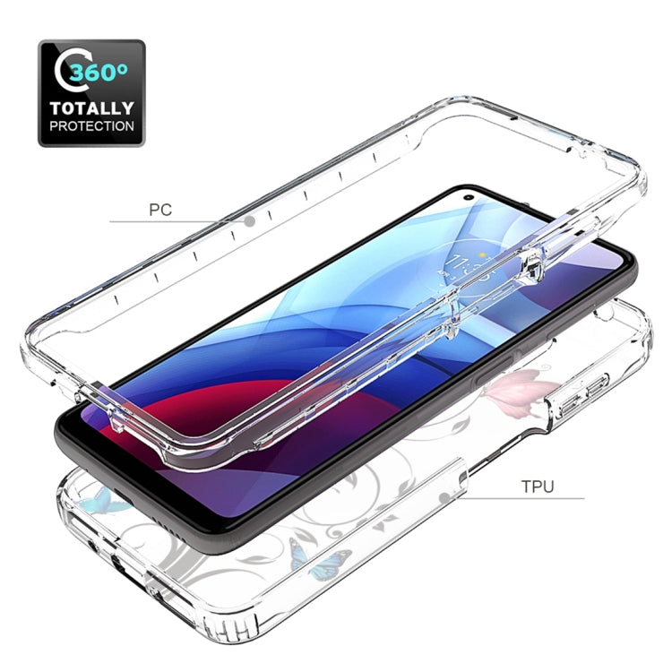 For Motorola Moto G Power 2021 PC+TPU Transparent Painted Phone Case
