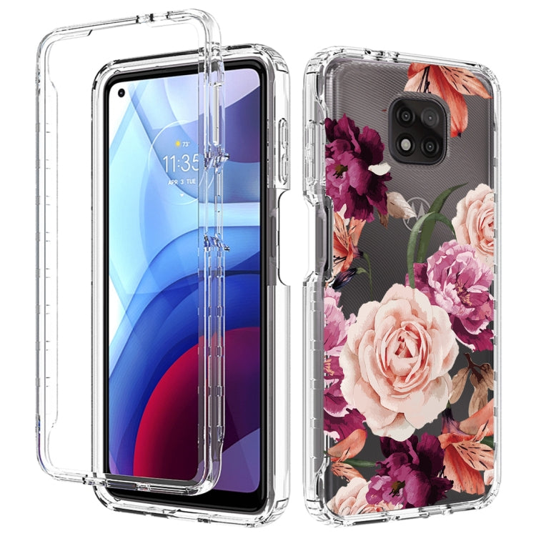 For Motorola Moto G Power 2021 PC+TPU Transparent Painted Phone Case