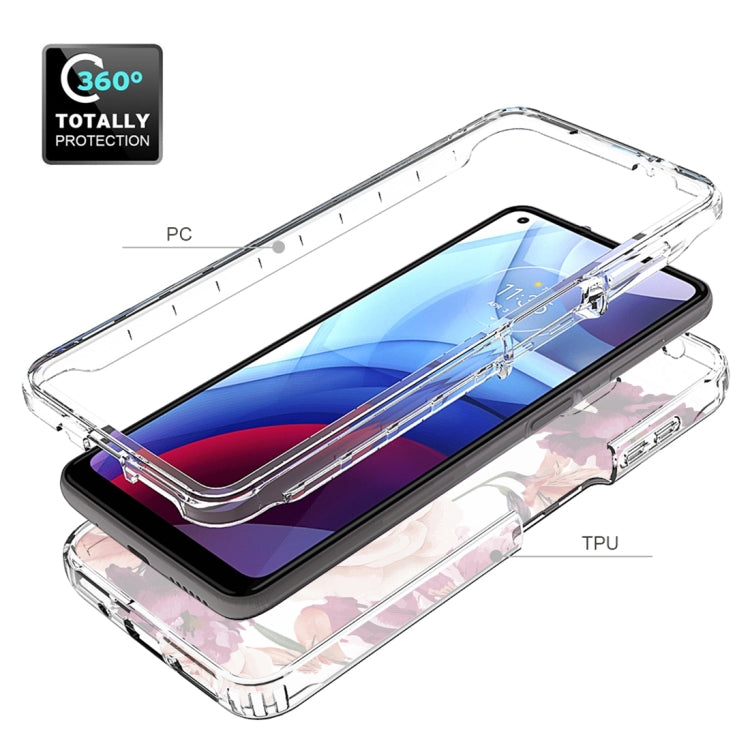 For Motorola Moto G Power 2021 PC+TPU Transparent Painted Phone Case