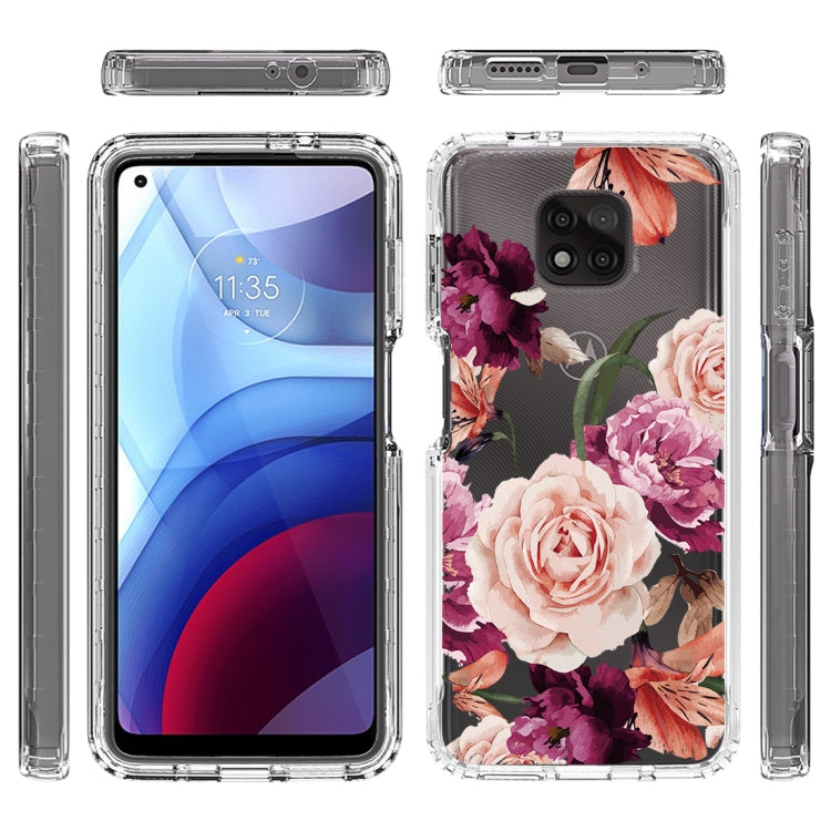 For Motorola Moto G Power 2021 PC+TPU Transparent Painted Phone Case