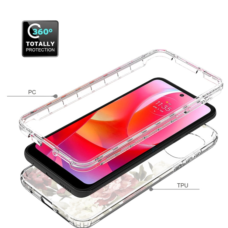 For Motorola Moto G Power 2022 PC+TPU Transparent Painted Phone Case