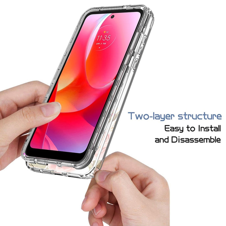 For Motorola Moto G Power 2022 PC+TPU Transparent Painted Phone Case
