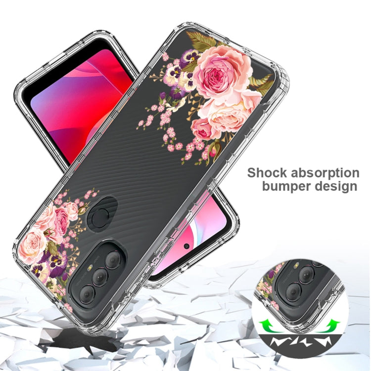 For Motorola Moto G Power 2022 PC+TPU Transparent Painted Phone Case