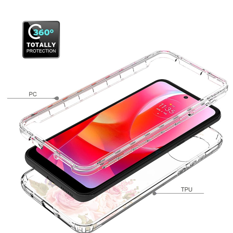 For Motorola Moto G Power 2022 PC+TPU Transparent Painted Phone Case