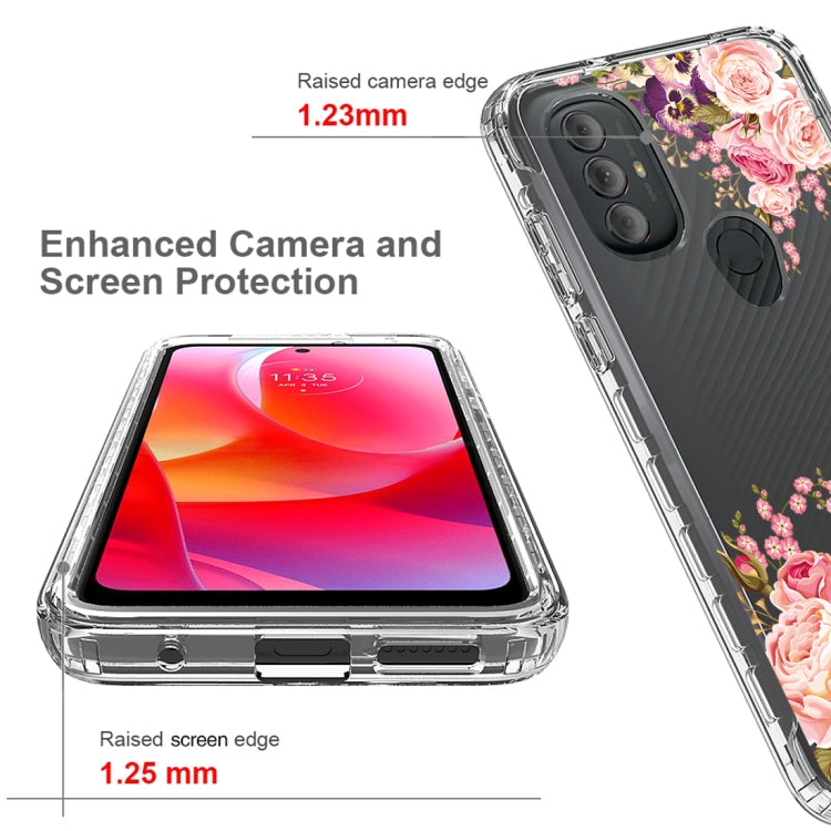 For Motorola Moto G Power 2022 PC+TPU Transparent Painted Phone Case