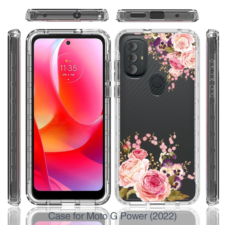 For Motorola Moto G Power 2022 PC+TPU Transparent Painted Phone Case