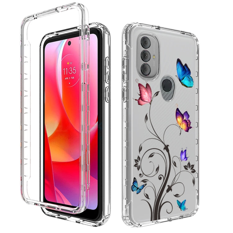 For Motorola Moto G Power 2022 PC+TPU Transparent Painted Phone Case