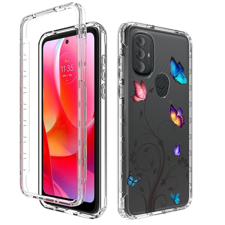 For Motorola Moto G Power 2022 PC+TPU Transparent Painted Phone Case