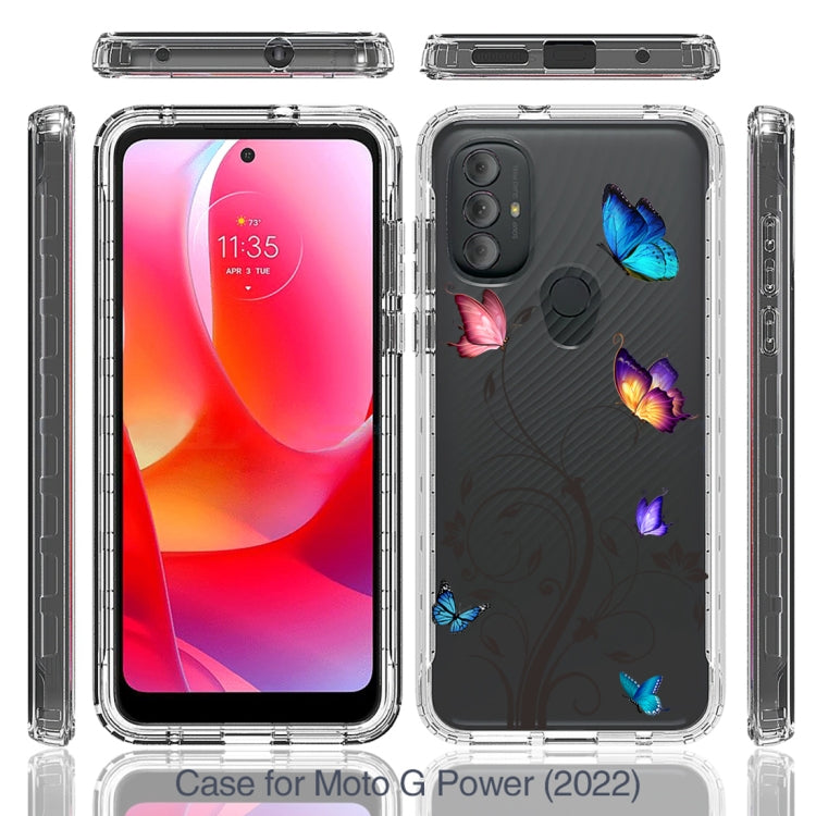 For Motorola Moto G Power 2022 PC+TPU Transparent Painted Phone Case