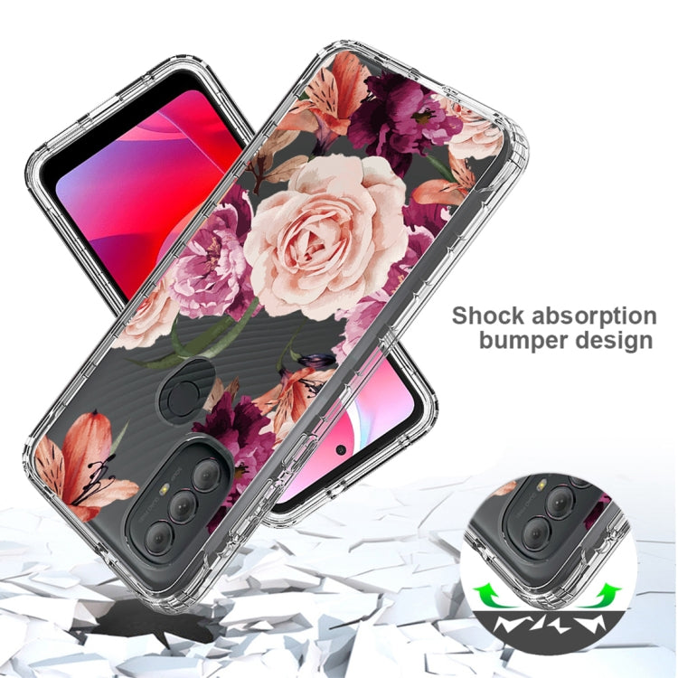 For Motorola Moto G Power 2022 PC+TPU Transparent Painted Phone Case