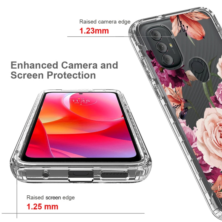 For Motorola Moto G Power 2022 PC+TPU Transparent Painted Phone Case