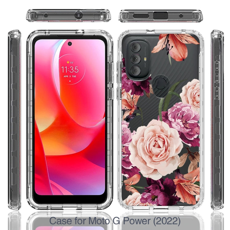 For Motorola Moto G Power 2022 PC+TPU Transparent Painted Phone Case