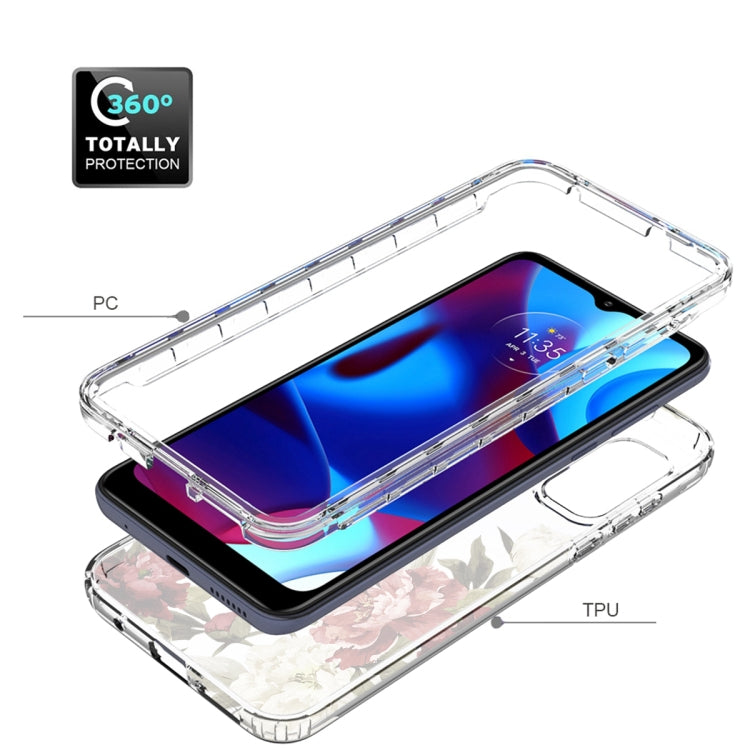 For Motorola Moto G Pure PC+TPU Transparent Painted Phone Case
