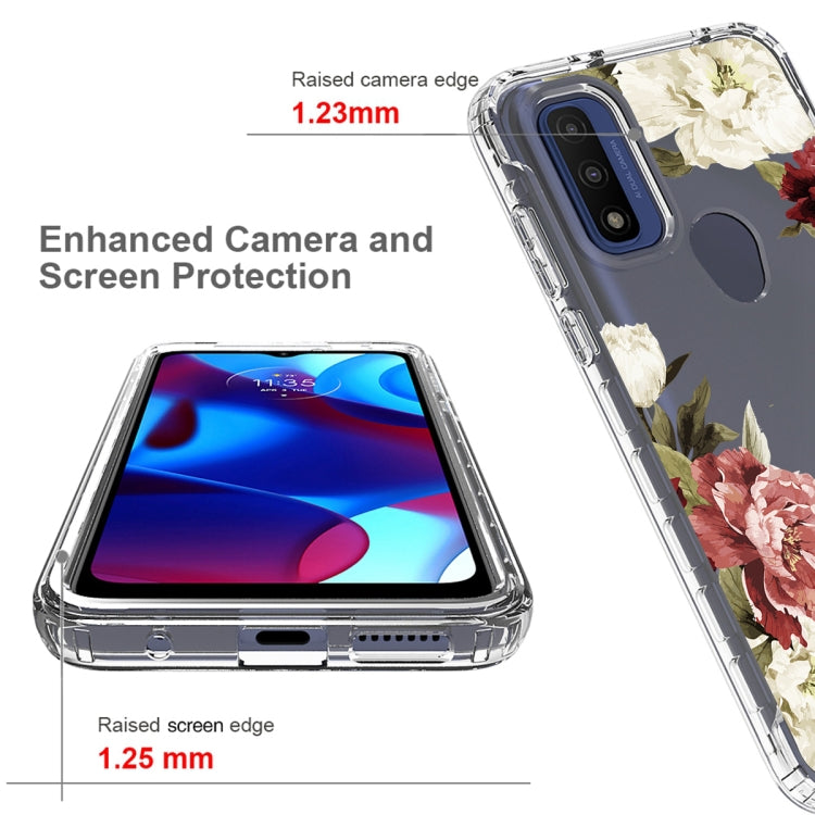 For Motorola Moto G Pure PC+TPU Transparent Painted Phone Case