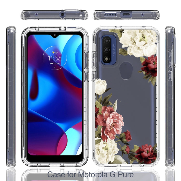 For Motorola Moto G Pure PC+TPU Transparent Painted Phone Case