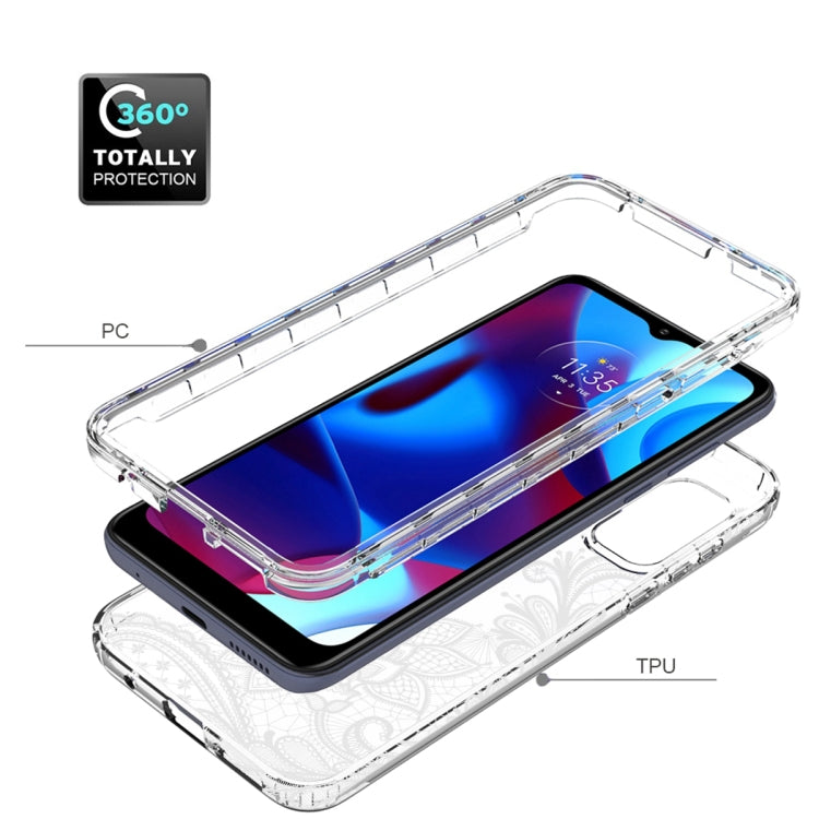 For Motorola Moto G Pure PC+TPU Transparent Painted Phone Case
