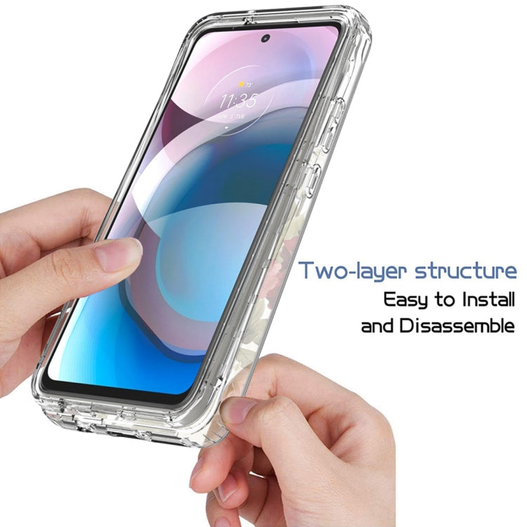 For Motorola One 5G Ace PC+TPU Transparent Painted Phone Case