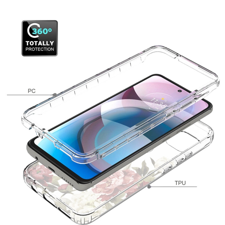 For Motorola One 5G Ace PC+TPU Transparent Painted Phone Case