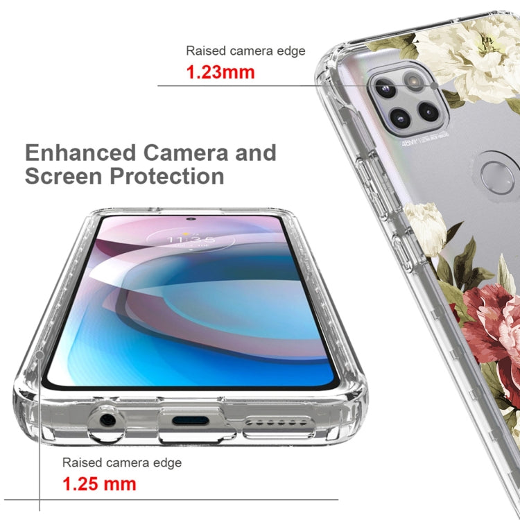 For Motorola One 5G Ace PC+TPU Transparent Painted Phone Case