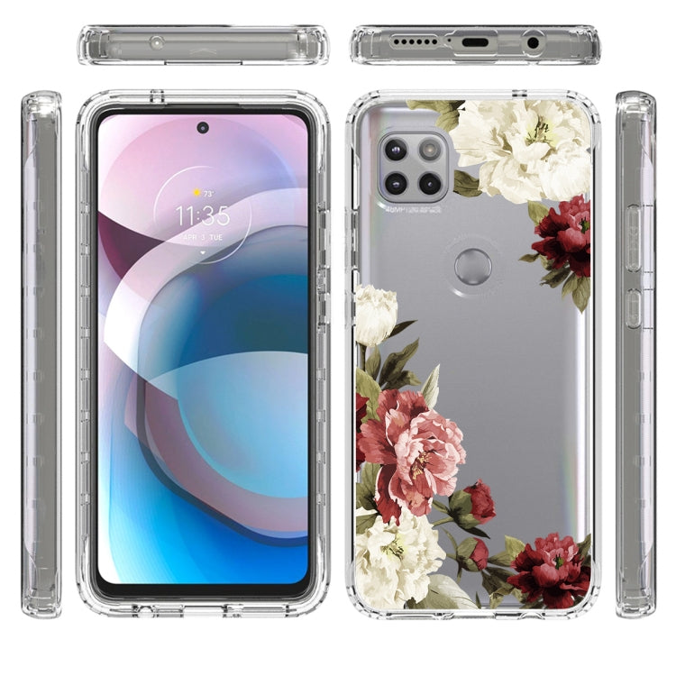 For Motorola One 5G Ace PC+TPU Transparent Painted Phone Case